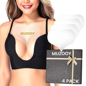 4 Pack Chest Wrinkle Pads, Anti Wrinkle Silicone Chest Patches, Resuable and 100% Medical Grade Décolleté Anti Wrinkle Patches, Overnight Wrinkle Remover Treatment while Sleeping Muzooy Beauty